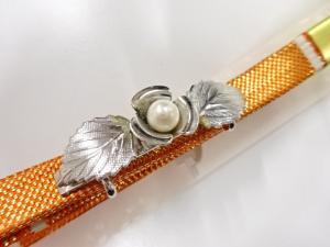 未使用品　パール帯留め・佐賀錦帯締めセット